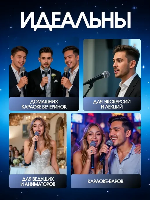 ENMY. Микрофоны для караоке беспроводные 2 шт, 2 шт, фото 8
