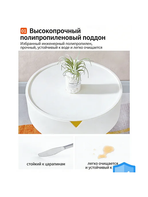тумбочка с хранением,маленький столик на три ножки, зеленый, фото 3
