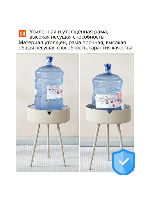 тумбочка с хранением,маленький столик на три ножки, зеленый, фото 6