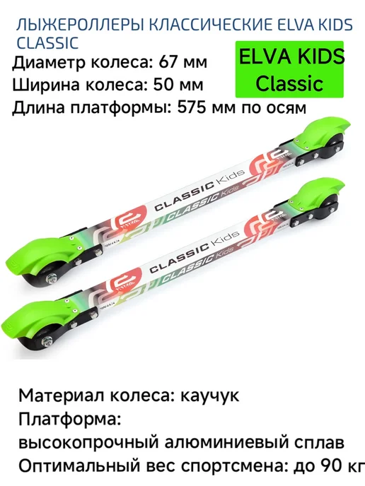 Дим Лыжероллеры классические ELVA KIDS Classic детские, черный