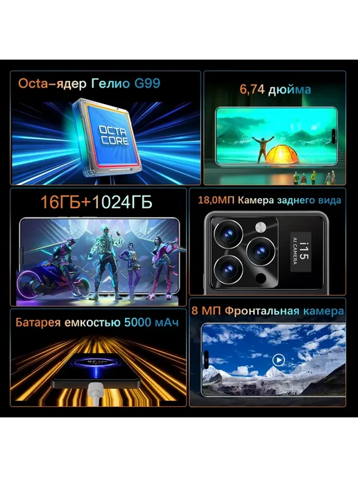 Смартфон VOVE 15 Pro Max 16/1024 ГБ, белый, фото 3