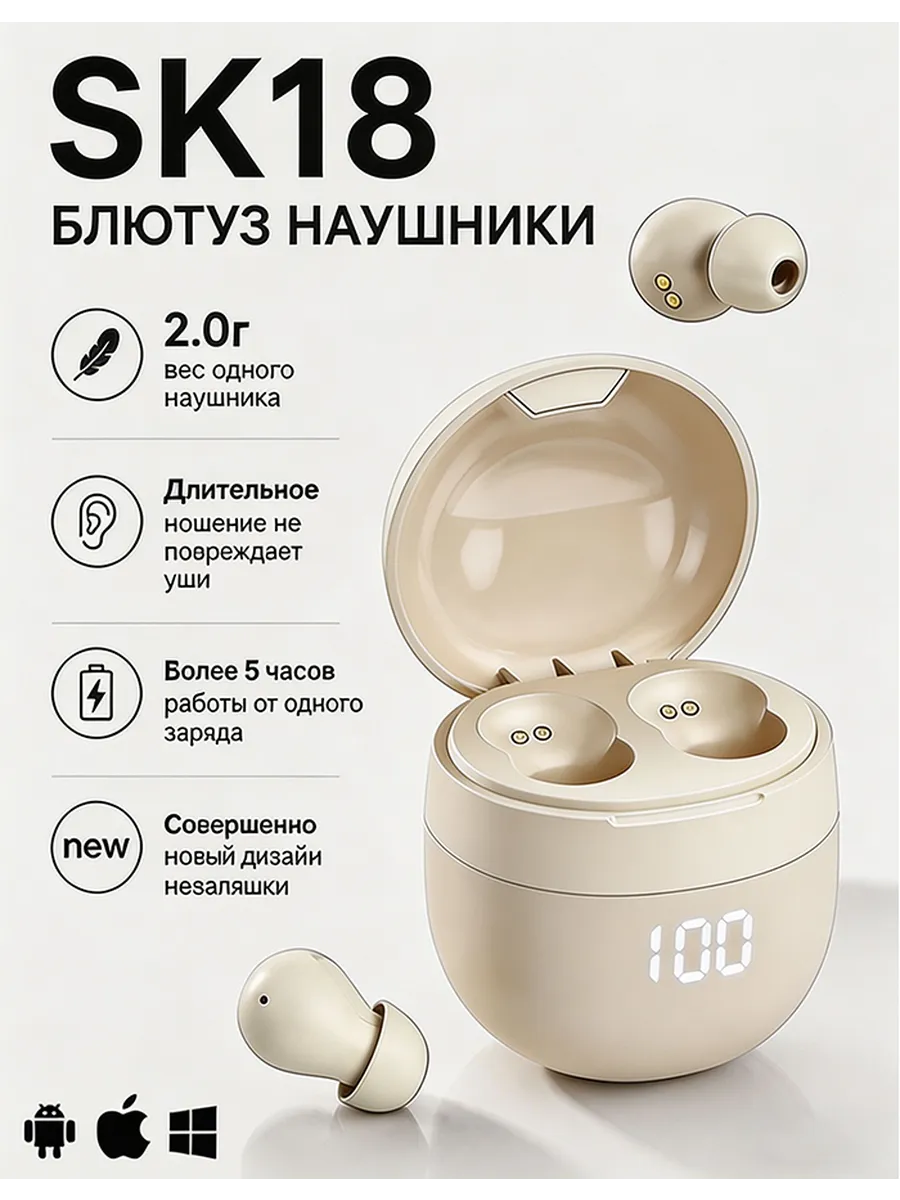 миниатюрные Bluetooth 5.4-наушники