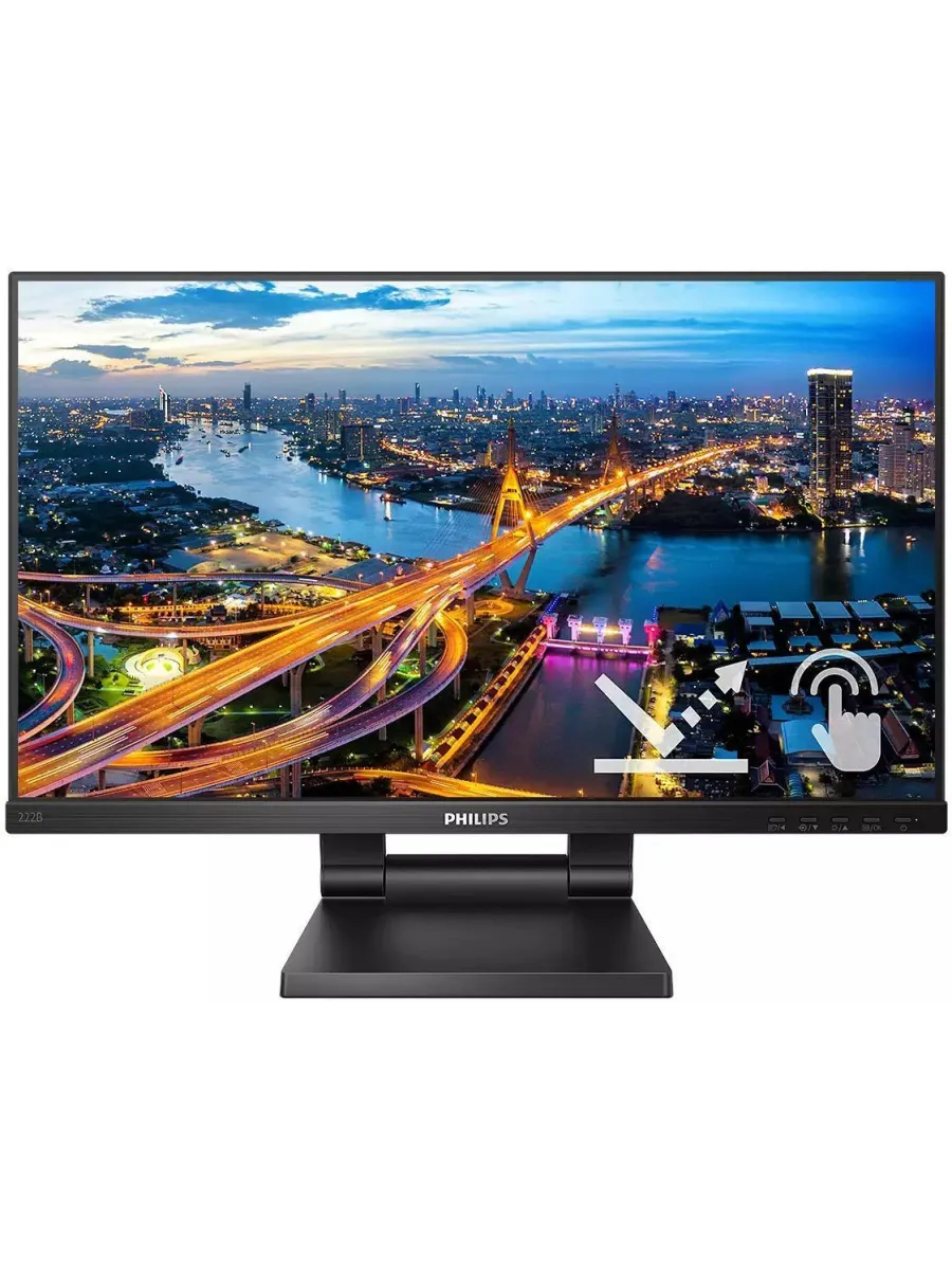 Монитор 21.5" 222B1TC IPS FHD чер HDMI DP VGA USB M M HAS 75
