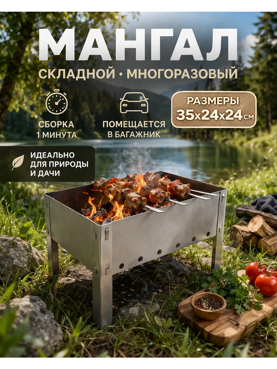 Мангал для шашлыка разборный