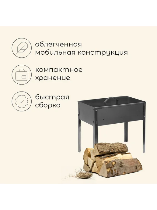 Мангал для шашлыка с крышкой, вариант, фото 2