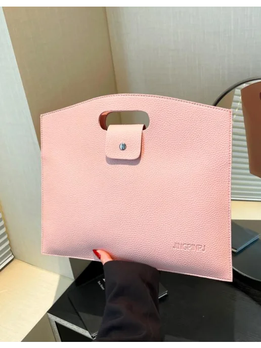 Черная сумка для документов Office, дорожная, из искусственн…, розовый