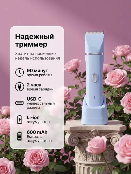 pritech триммер для интимной зоны женский, синий, фото 2