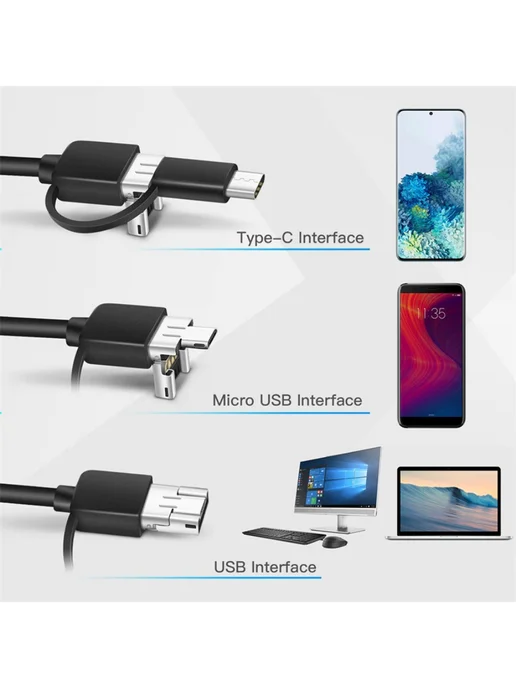 Эндоскоп 5.5мм 6LED USB Type-C 1шт, 1 шт, фото 3