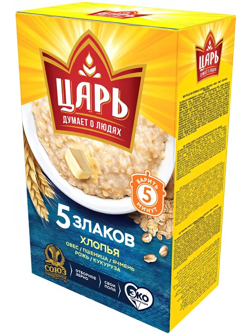 Хлопья ЦАРЬ 5 злаков, 400 г, 400 г, фото 2