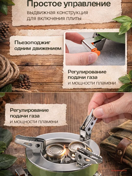 GOODSTORAGE Газовая плита туристическая в кейсе, зеленый, фото 2