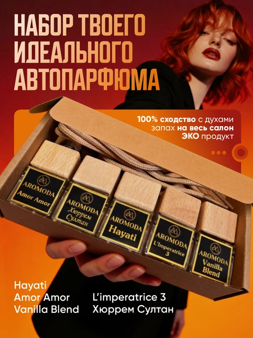 AROMODA Ароматизатор в машину набор автопарфюм 5 ароматов, вариант