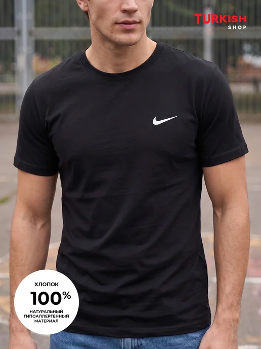 Turkish Shop Футболка мужская черная оверсайз хлопок с принтом, черный, фото 2