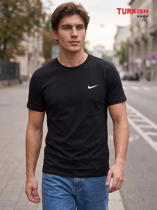Turkish Shop Футболка мужская черная оверсайз хлопок с принтом, черный, фото 7