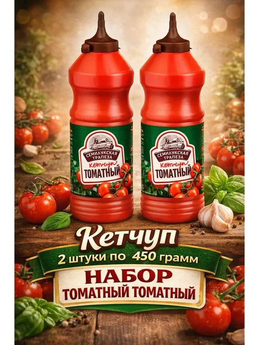Семилукская Трапеза Кетчуп 2 штуки по 450 грамм набор томатный, вариант, фото 2