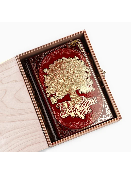 Родословная книга в шкатулке «Наш род», красный, фото 3