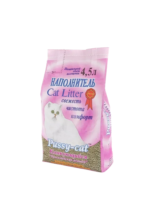 Pussy-cat Наполнитель комкующийся для кошек, розовый 4.5 л, 4,5 л, фото 4