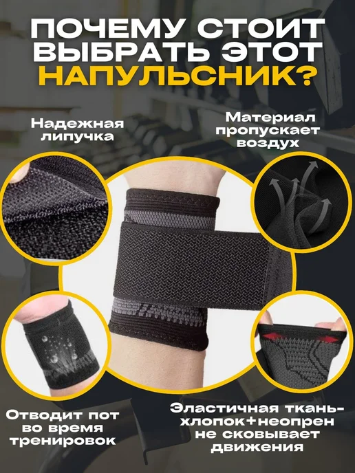 Напульсник бандаж на запястье универсальный, вариант, фото 3