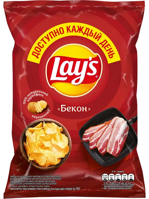 Lay's Чипсы картофельные Бекон, 70г x 3, 70 г, фото 4