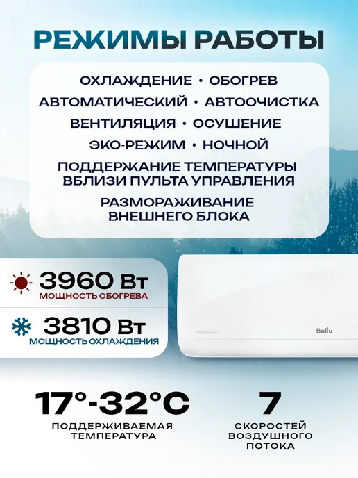 Ballu Сплит система кондиционер Discovery DC BSVI-12HN8_V2, вариант, фото 2