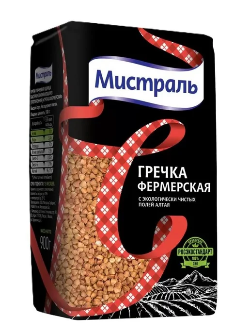 МИСТРАЛЬ Гречка Фермерская, 900 г, 900 г