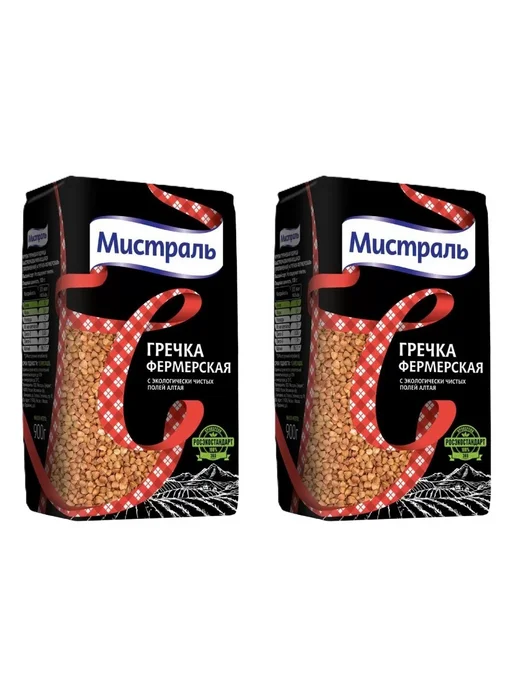 МИСТРАЛЬ Гречка Фермерская, 900 г, 900 г, 2 шт