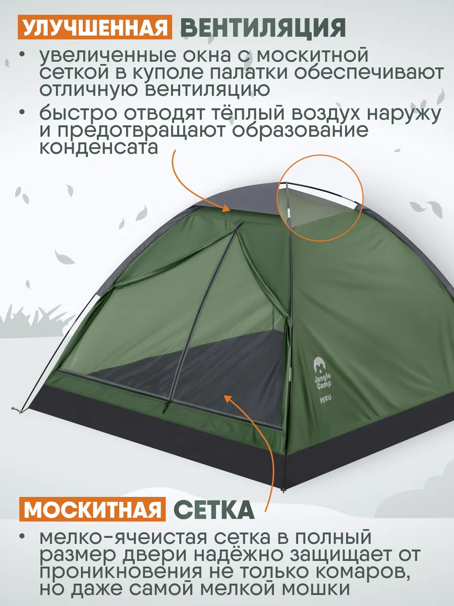 Палатка туристическая 3 местная водонепроницаемая походная - фото 3