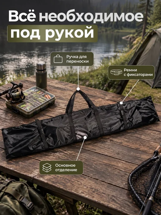 Free_Life Чехол для удочек 160см, черный, фото 3