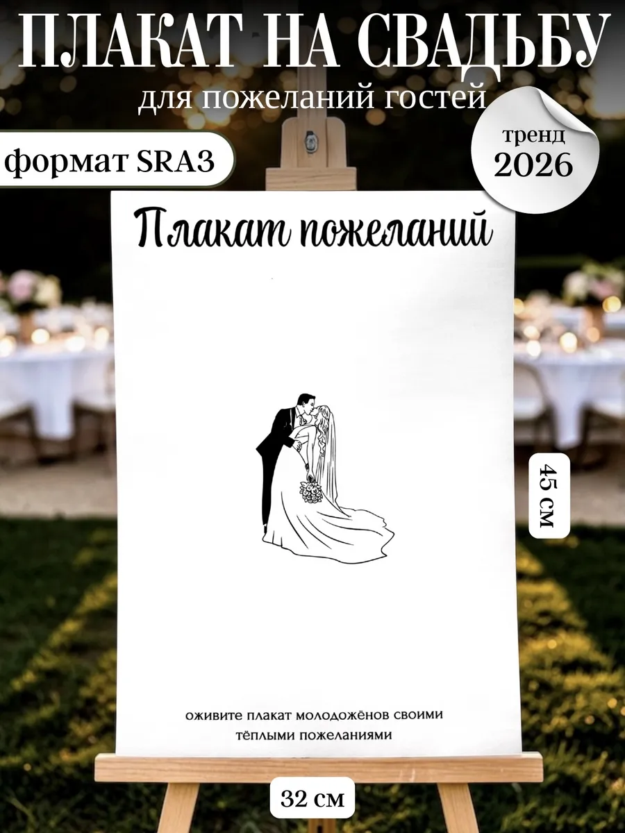 Плакат пожеланий на свадьбу