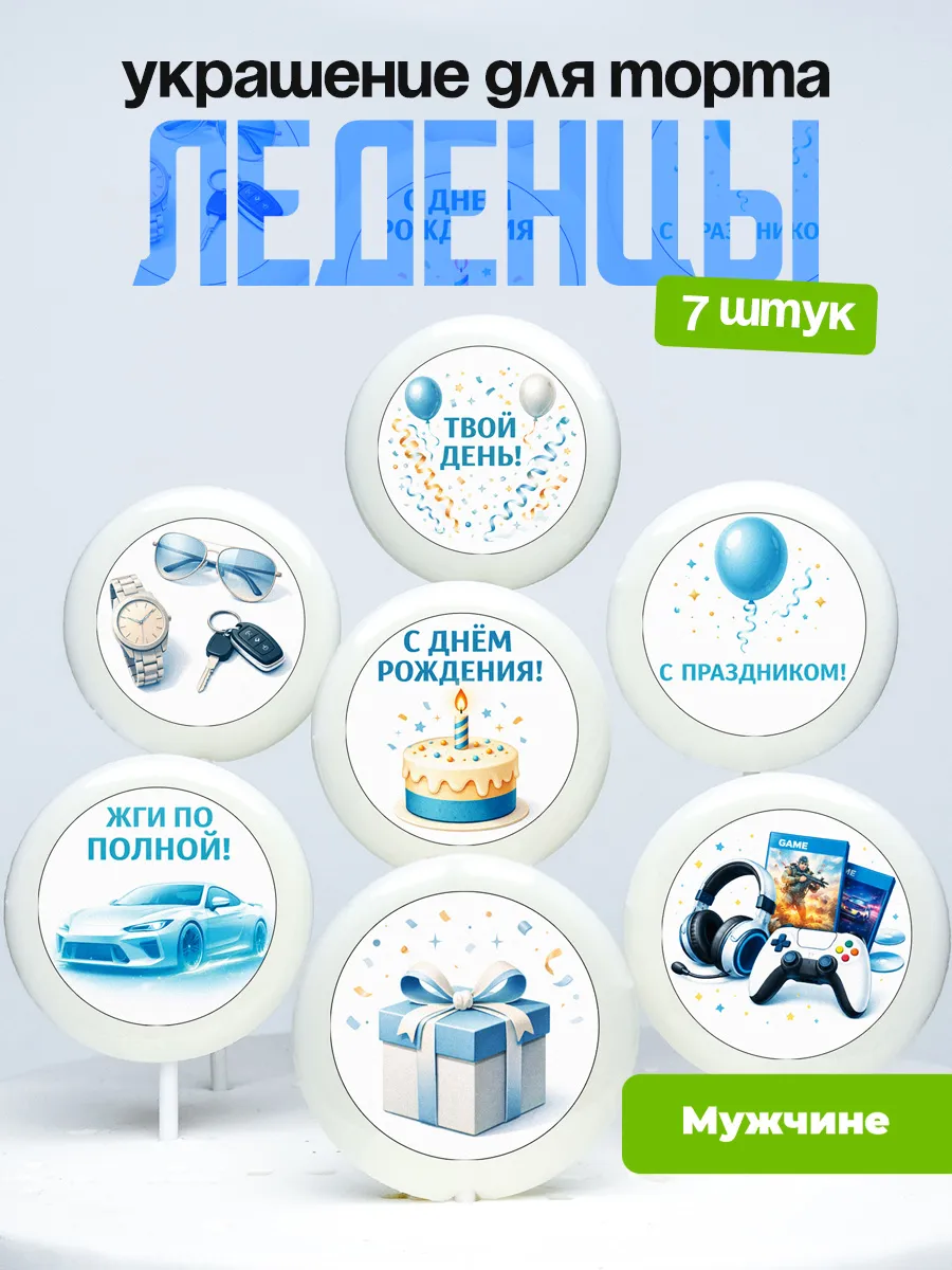 Украшение для торта парню. Леденцы на торт мужчине