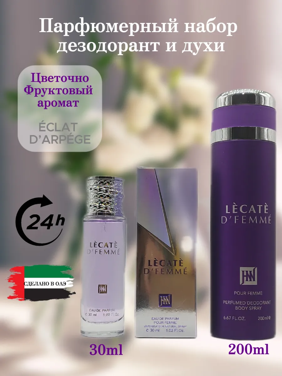 Набор парфюмированный дезодорант и духи Lecate D Femme