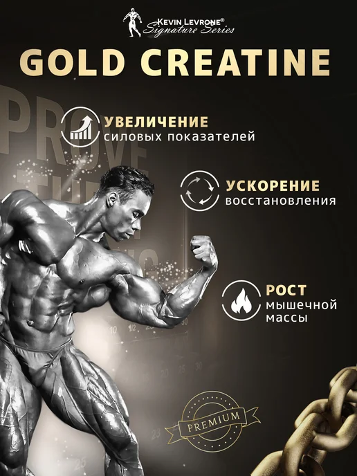 Kevin Levrone Gold Creatine 300 грамм, креатин моногидрат, золотой, фото 2