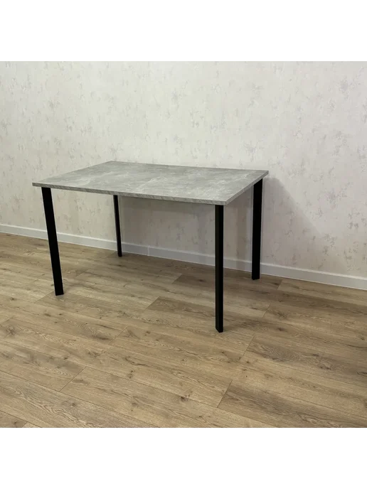 RostovStol Стол игровой бетон светлый 90*70 см. Белые ножки, 120x80 см, фото 3