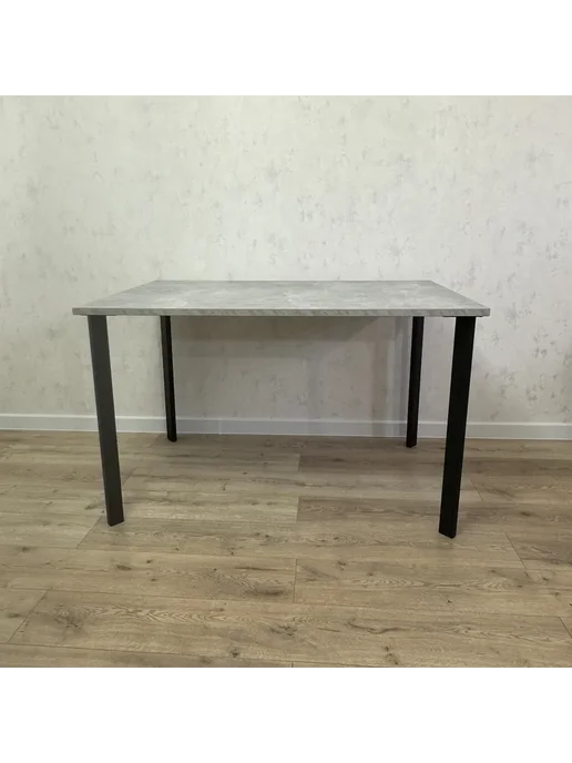 RostovStol Стол игровой бетон светлый 90*70 см. Белые ножки, 120x70 см, фото 4
