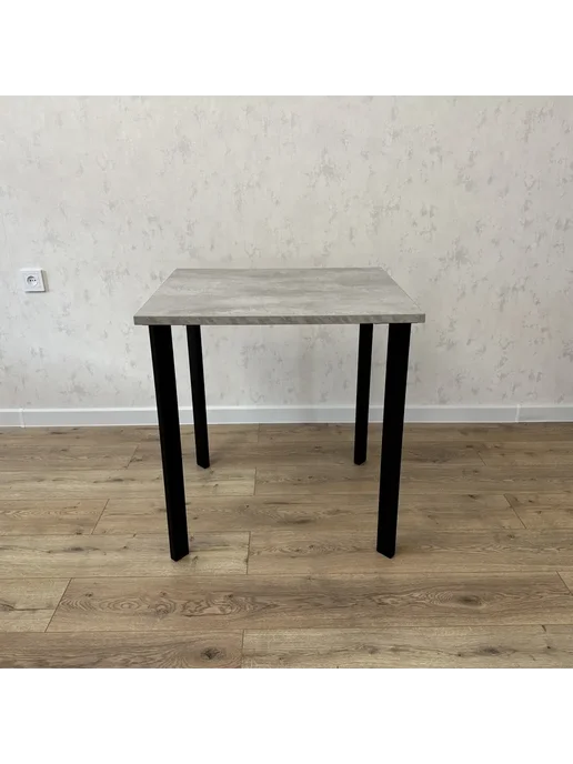 RostovStol Стол игровой бетон светлый 90*70 см. Белые ножки, 80x80 см, фото 4