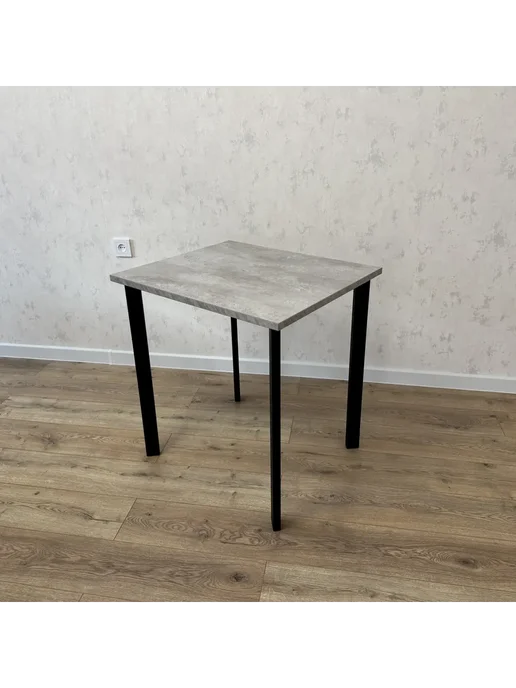 RostovStol Стол игровой бетон светлый 90*70 см. Белые ножки, 80x80 см, фото 5