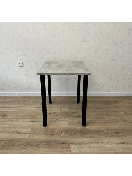 RostovStol Стол игровой бетон светлый 90*70 см. Белые ножки, 80x80 см, фото 6