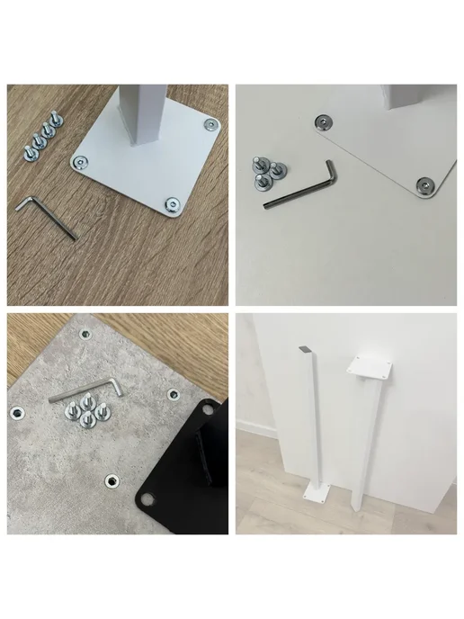 RostovStol Стол игровой бетон светлый 90*70 см. Белые ножки, 80x80 см, фото 7