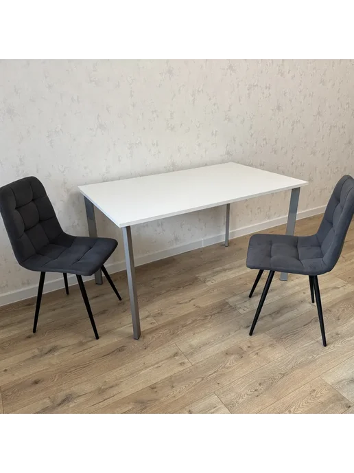 RostovStol Стол игровой Белый, 120*70 см. Ножки серый хром, 120x70 см, фото 2
