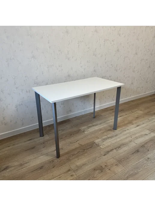 RostovStol Стол игровой Белый, 120*70 см. Ножки серый хром, 120x60 см, фото 3