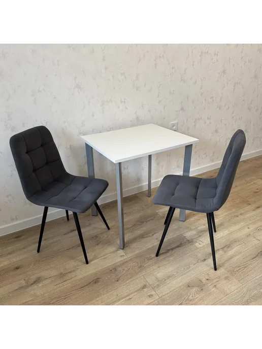RostovStol Стол игровой Белый, 120*70 см. Ножки серый хром, 80x80 см, фото 2