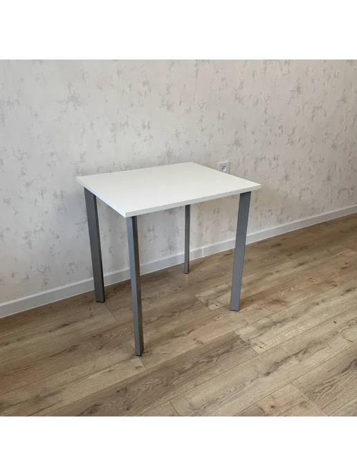 RostovStol Стол игровой Белый, 120*70 см. Ножки серый хром, 80x80 см, фото 3