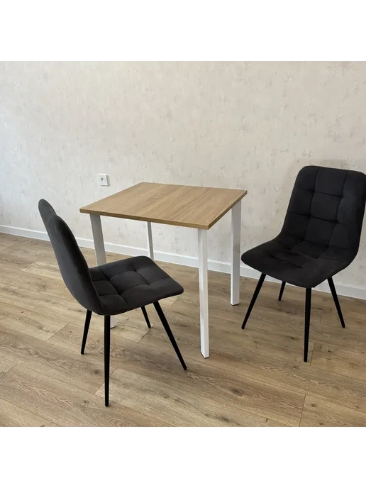 RostovStol Стол игровой Дуб Сонома, 120*70 см. Ножки белые, 80x80 см, фото 2