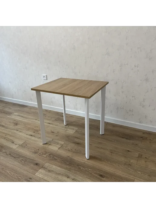 RostovStol Стол игровой Дуб Сонома, 120*70 см. Ножки белые, 80x80 см, фото 3
