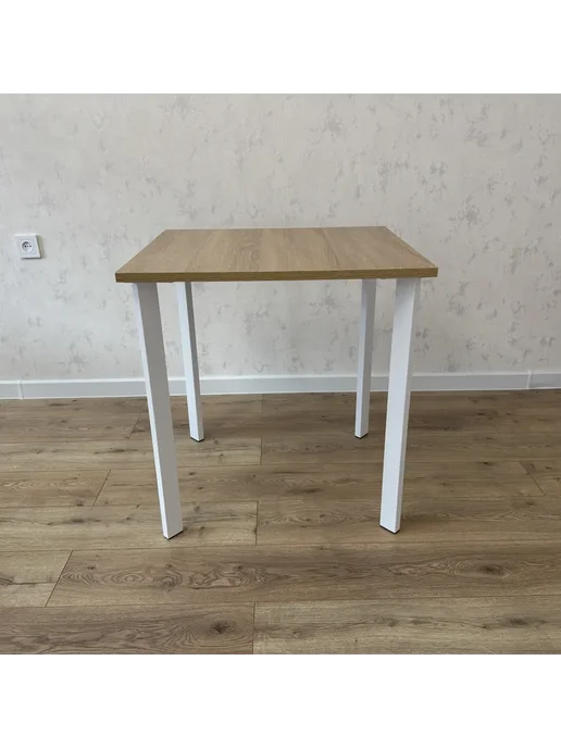 RostovStol Стол игровой Дуб Сонома, 120*70 см. Ножки белые, 80x80 см, фото 4