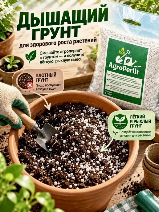 AgroPerlit Агроперлит, перлит для растений и цветов 5 л, фракция 5-8, 10 л, фото 5
