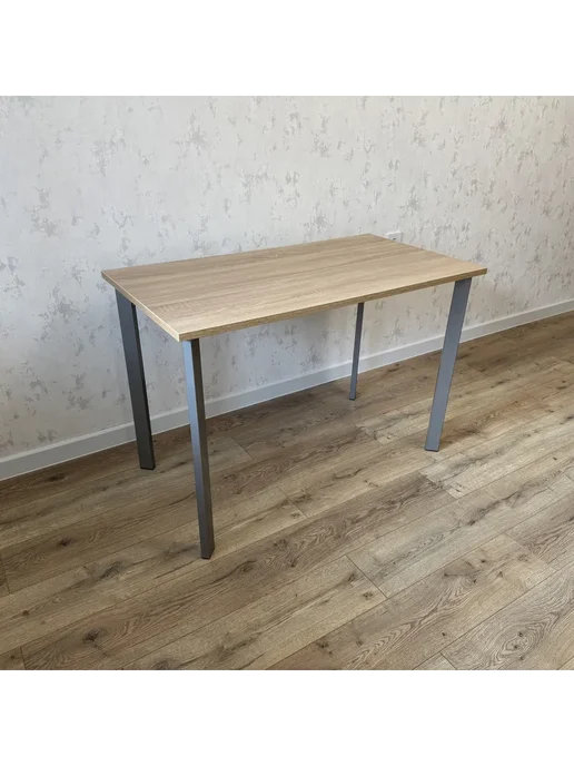 RostovStol Стол письменный Дуб Сонома, 120*60 см. Ножки серый хром, 120x60 см, фото 3