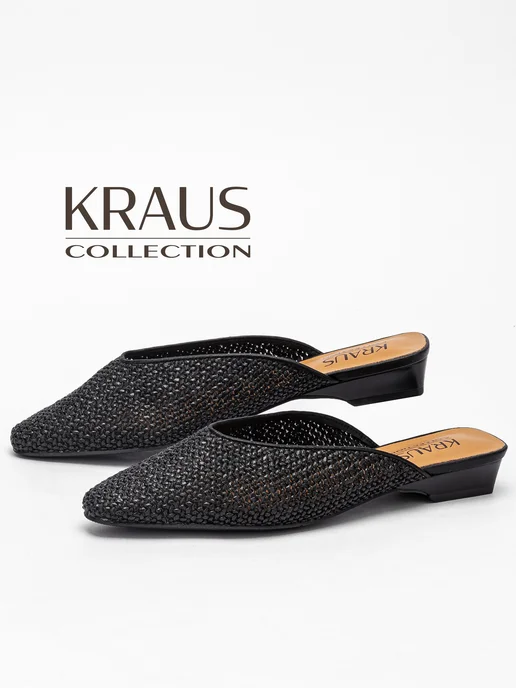 KRAUS Collection Мюли женские летние на низком каблуке, черный, фото 4