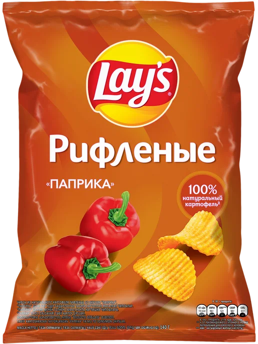 Lay's Чипсы картофельные Рифленые Паприка, 140г x 3, 140 г, фото 3