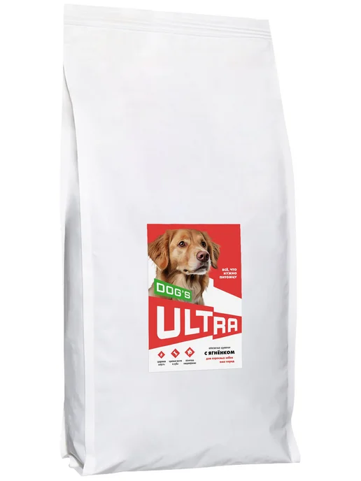 Сухой корм ULTRA Dog Ультра… для собак, взрослые, ягненок, 20 кг, фото 2