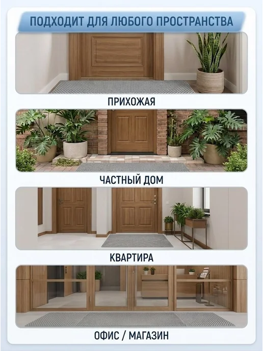 ДомЖе Коврик придверный 100х150 см в прихожую, коридор. уличный, 100x150 см, фото 2